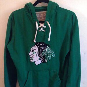 Oldtime Hockey Newbury Collection Blackhawks St Patty Hoodie Size L